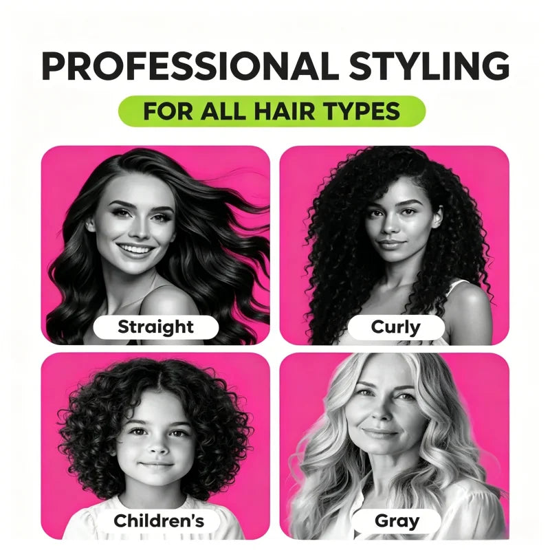 Blattloser Haartrockner mit konstanter Temperatur für die persönliche Haarpflege und -styling; professionelles Haarstyling-Zubehörset für zu Hause (5+1)