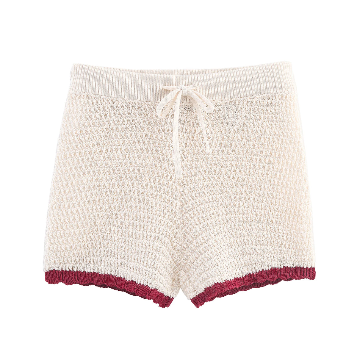 KONDALA Lady Casual Crochet Hollow Shorts Set Kurzarm-Hemden mit Knöpfen, Shorts mit Kordelzug 2025, Sommerferien, Damen-Strickset