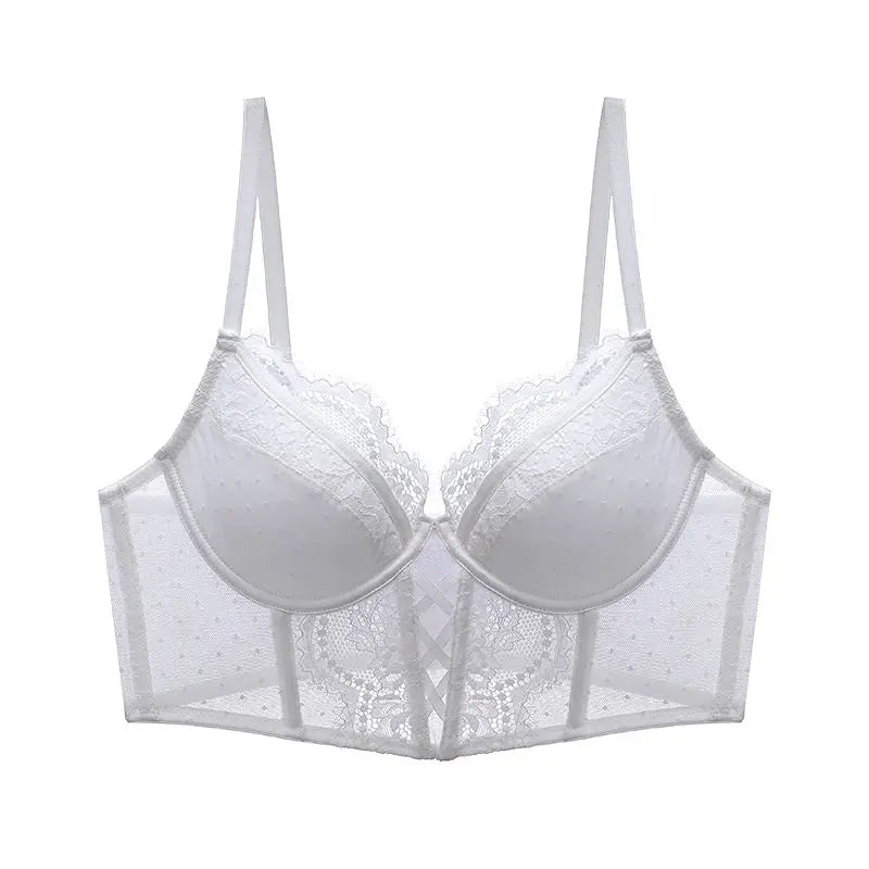 Push-Up Spitzen-Dessous-Set für Damen, Transparentes Negligé mit Weichem Bügel-BH, Fischgräten-Teddy, Sexy Braut-Flitterwochen-Outfit, S-XL