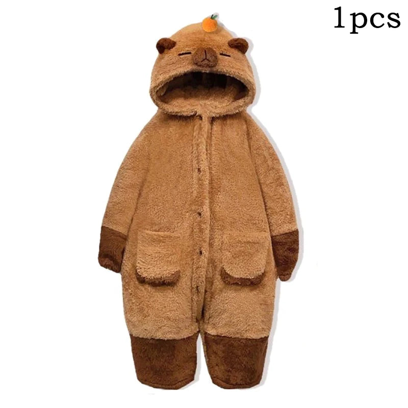 Erwachsene Capybara Roben Onesies Pyjamas Cartoon Pyjama Tier Kigurumi Slipper Halloween Cosplay Kostüme Warme Nachtwäsche Overall