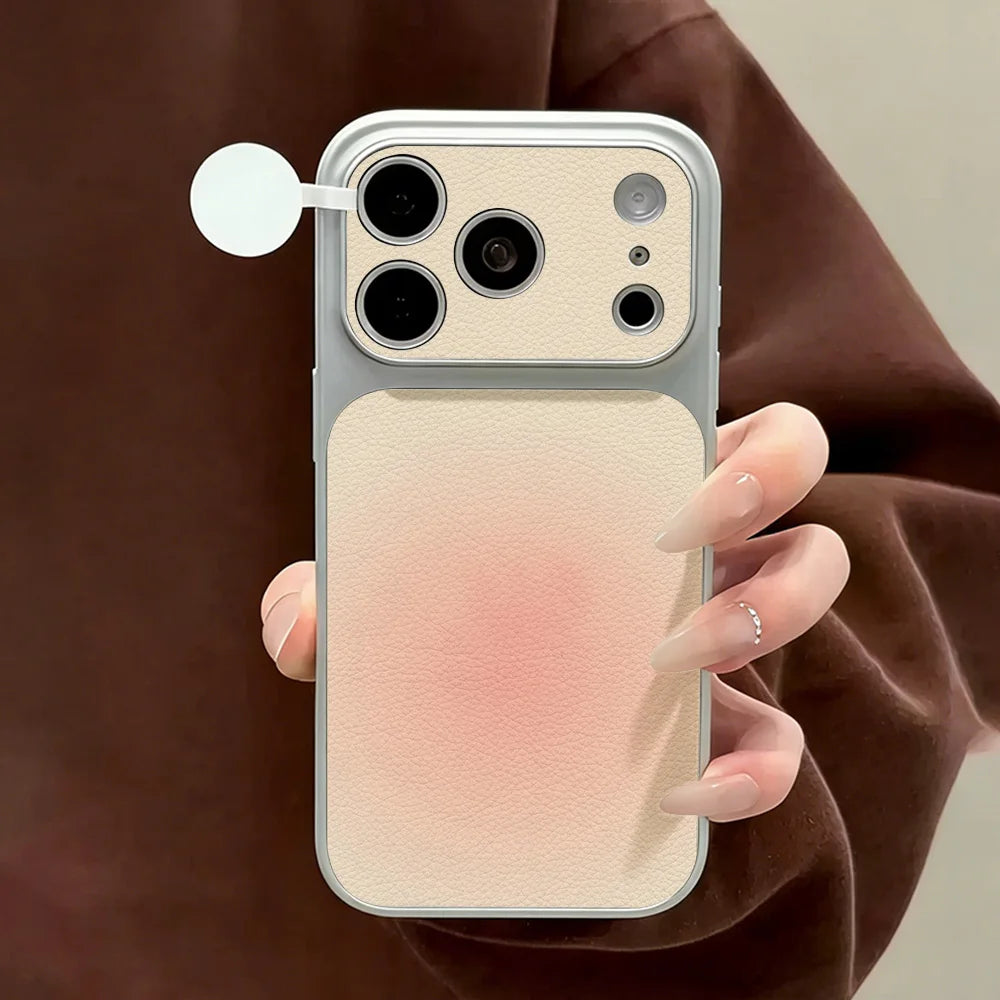Einfarbige Farbverlauf-Handyhülle für iPhone 17 Pro 17 16 15 14 13 12 Pro Max 11 Stoßfeste Große Linsenschutz Rosa Hülle Funda