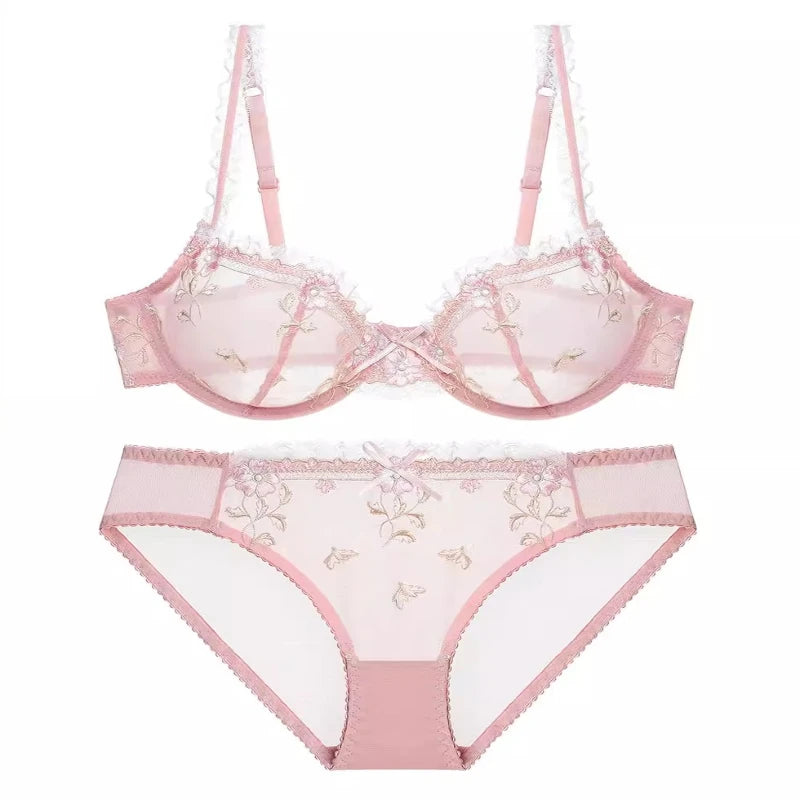 Neues 2026 Ultra-Dünnes Spitzen-Lingerie-Set für Damen, Push-Up, Transparent, Übergröße, Weich, Sexy, Alltags-Unterwäsche, BH