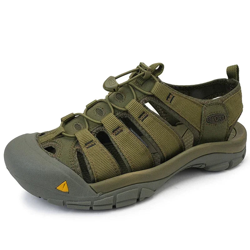 Sommerliche, hochwertige, rutschfeste Strandschuhe für Herren, modische Turnschuhe, Herren-Wandersandalen, Outdoor-Leder-Bergsteiger-Reiseschuhe