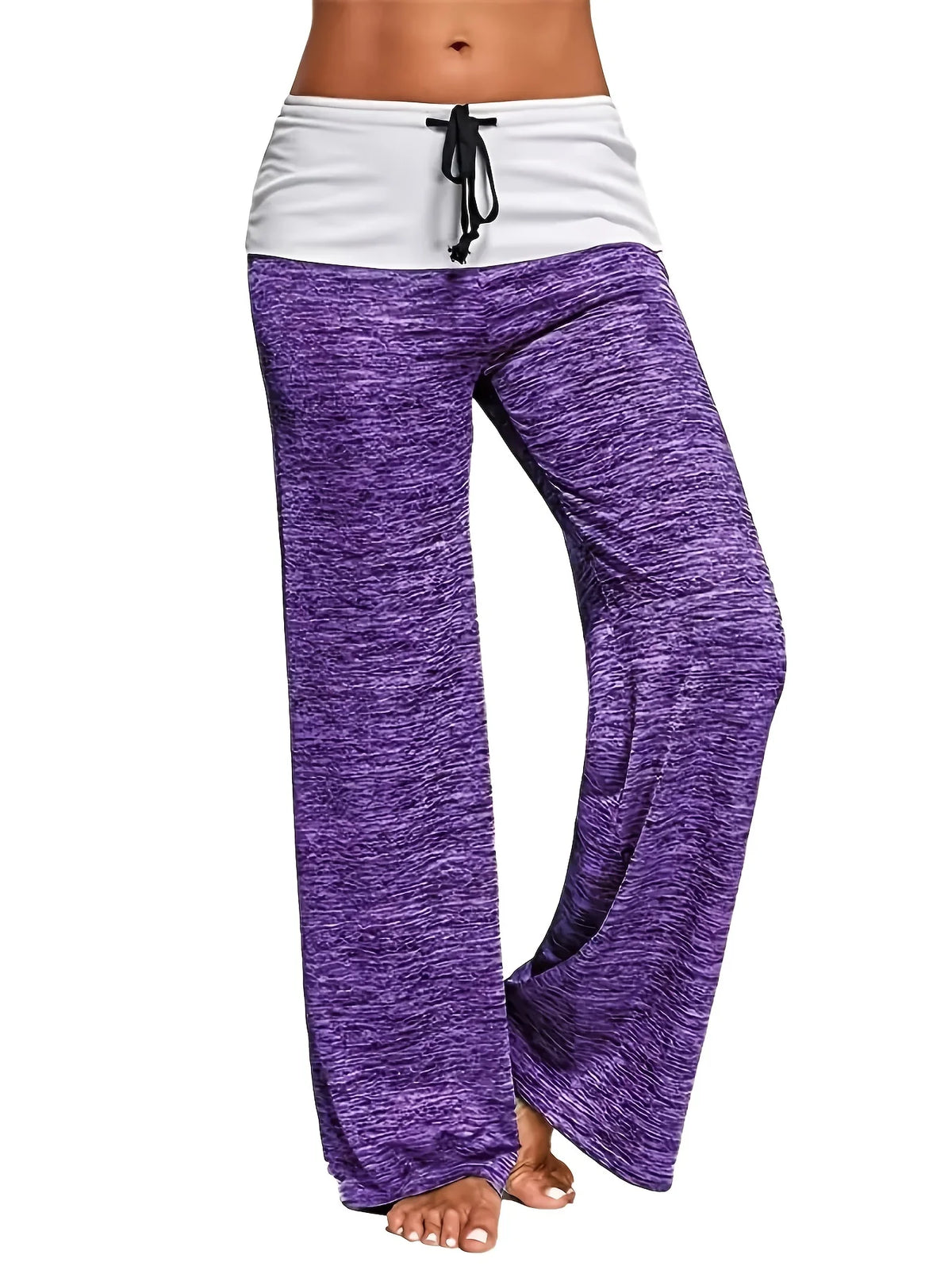 Plus Größe 1XL-5XL Damen Casual Lose Kordelzug Spleißen Hosen Mode Breites Bein Stretch Yoga Hosen