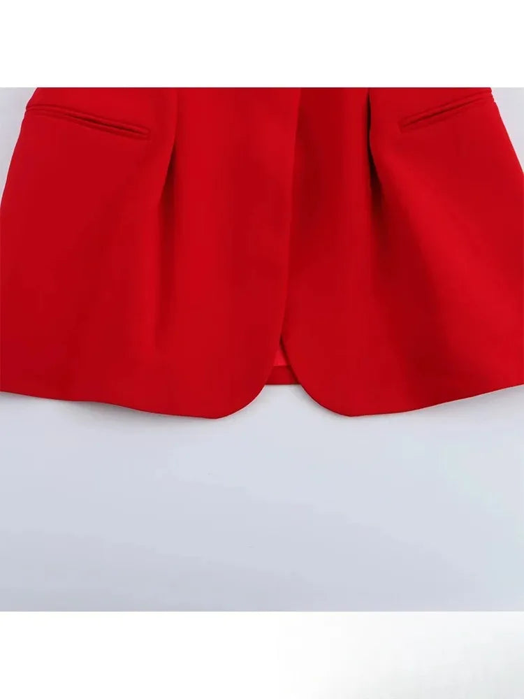 KONDALA Büro Dame Chic Rote Weste Blazer Anzug V-ausschnitt Schärpen Ärmellose Blazer Hohe Taille Breite Bein Hosen Mode 2025, Sommer Sets