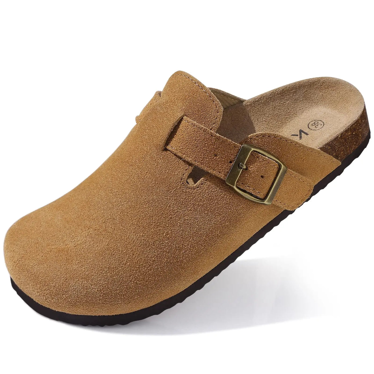 Shevalues Herren-Wildleder-Clogs, weiche Leder-Pantoletten, Herren, neue Sommer-Männer-Kork-Sandalen, bequeme Slip-On-Unisex-Clogs mit Fußgewölbeunterstützung