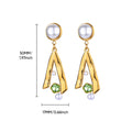Elegante Imitation Perle Tropfen Ohrringe für Frauen Gold Farbe Edelstahl Herz Geometrische Durchbohrte Ohrringe Trendy Party Schmuck