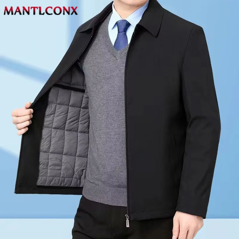 Dicke Fleece Warme Herren Winterjacke Winddicht Herren Wintermantel Fleece Blazer Herren Herbst Windschutz Casual Business Mantel L-3XL