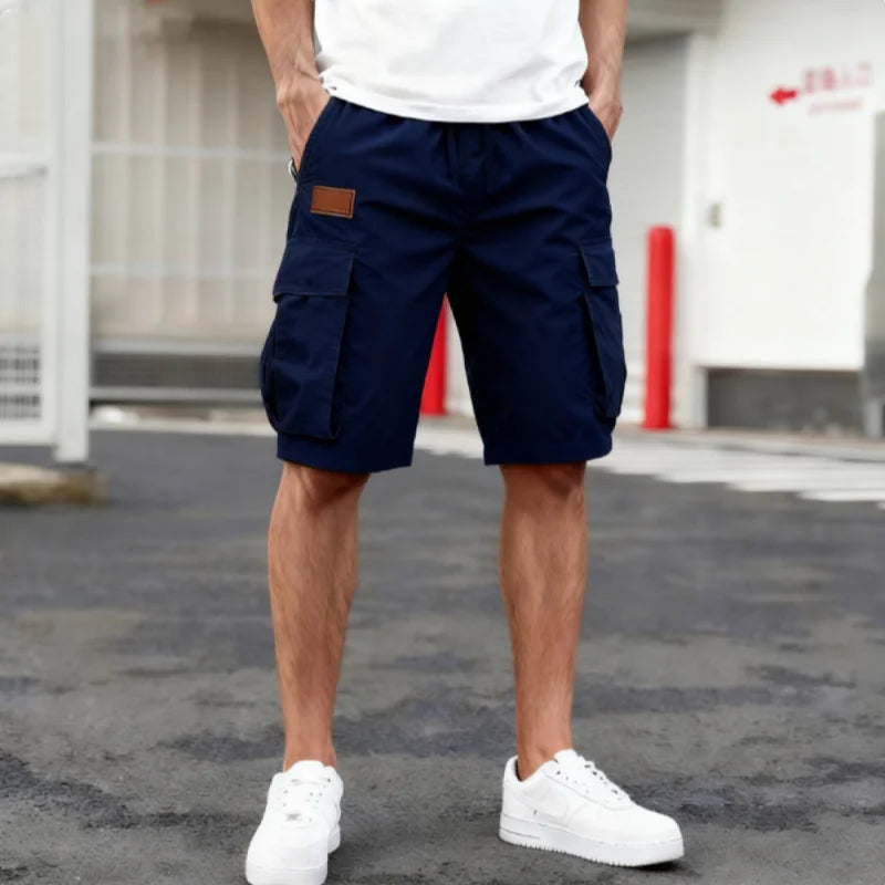 Sommer-Cargo-Shorts für Herren, lässig, leicht, einfarbig, mit Pattentaschen für den täglichen Gebrauch und bequeme Jogger-Shorts für den Outdoor-Bereich