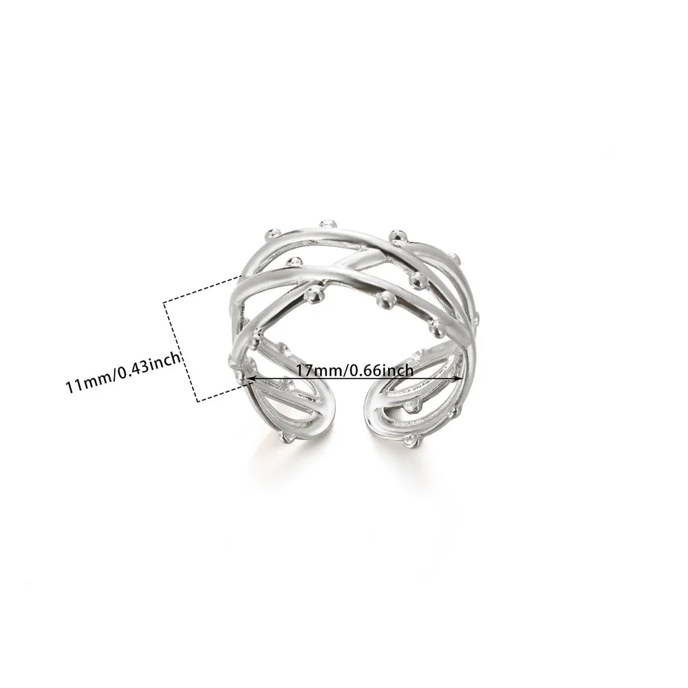 Minimalistische offene Schlangenringe aus Edelstahl, goldfarben, herzförmig, verstellbare Ringe, klassischer Partyschmuck, kostenloser Versand