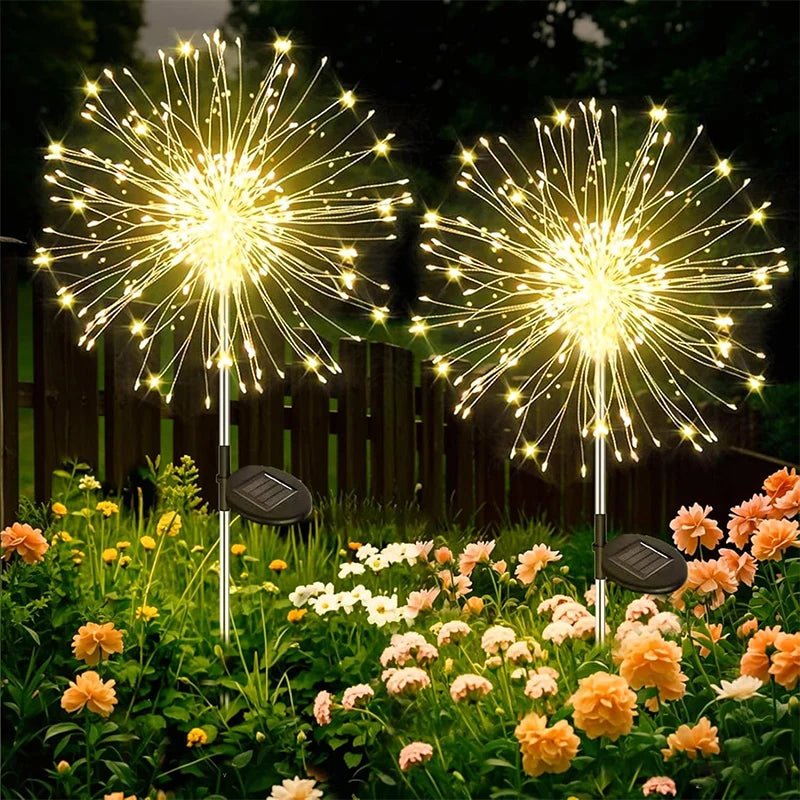 Solar LED Feuerwerk Lichterkette Outdoor Garten Dekoration Rasen Weg Licht für Terrasse Hof Party Weihnachten Hochzeit