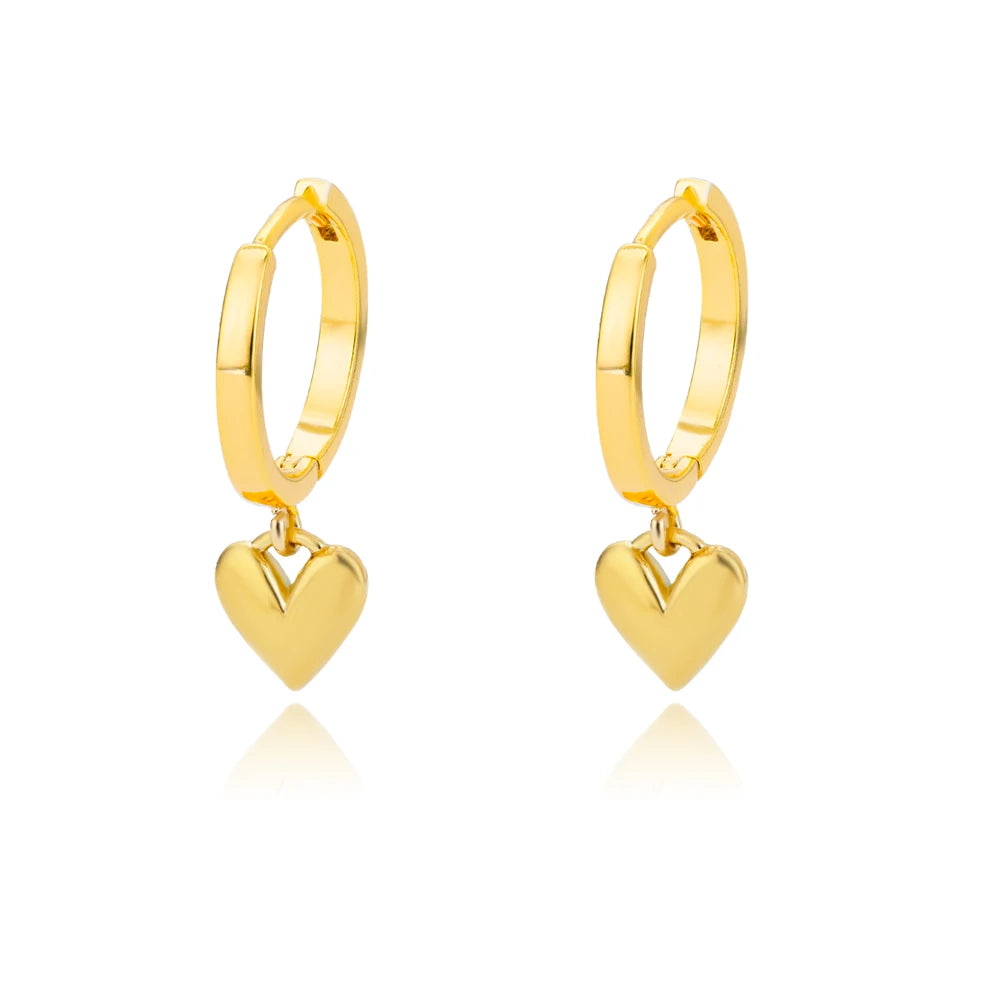 Elegante Imitation Perle Tropfen Ohrringe für Frauen Gold Farbe Edelstahl Herz Geometrische Durchbohrte Ohrringe Trendy Party Schmuck