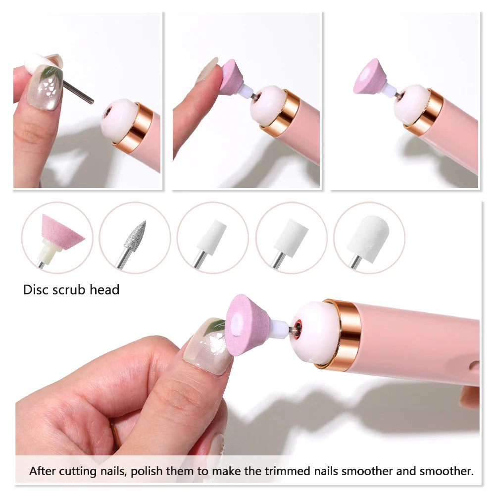 Yikoolin Nail Buff tragbares Kit elektronische Nagel feile und volle Maniküre und Pediküre Werkzeug profession elle Nagel bohrmaschine