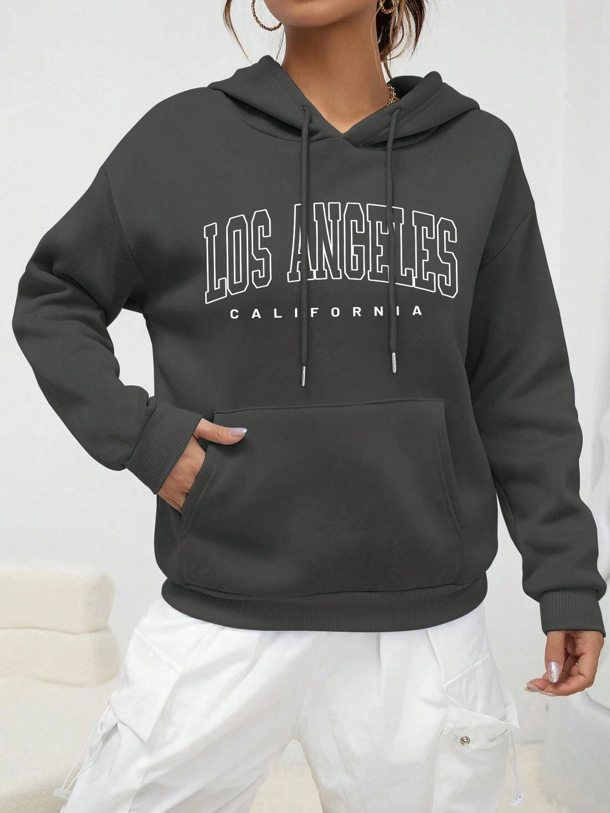 Los Angeles Kunst Brief Design Frauen Plus Größe Hoodies Amerikanischen Stil Casual Hoody Herbst Hip Hop Hoodie Frau Fleece Kleidung