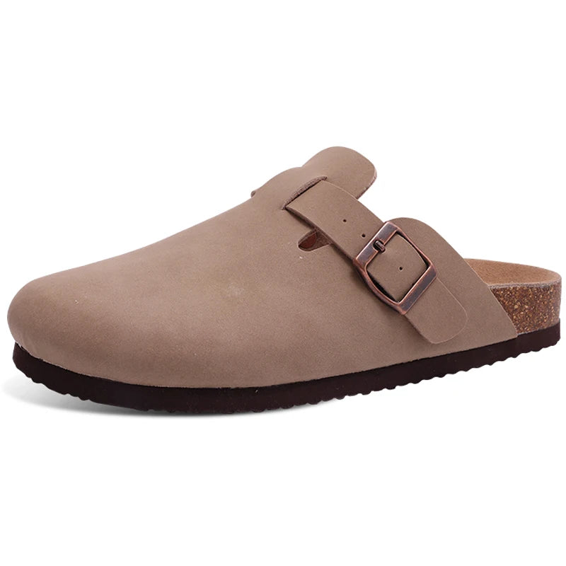 Crestar Damen-Clogs, Pantoletten, Kork-Clogs, Hausschuhe, Herren, Outdoor-Pantoletten, Wildleder-Clogs, Schuhe mit Fußgewölbeunterstützung, Mule-Leder-Clogs, Sandale
