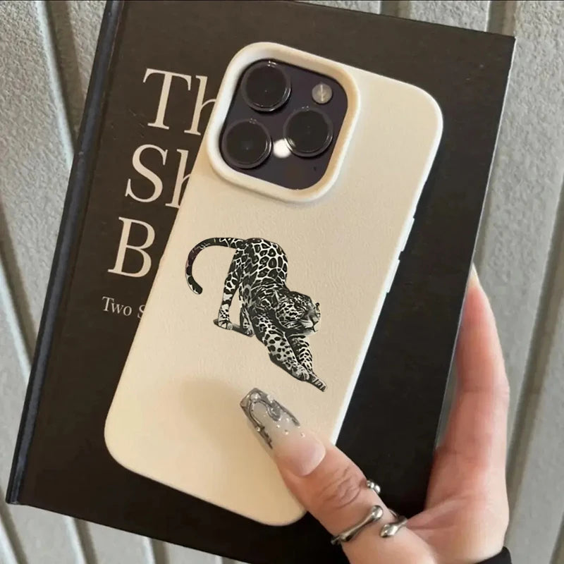 Für iPhone 17 16 15 14 13 12 11 Pro Max Hülle Panther Leopard Animal Print Design Cover für iPhone XS XR X 16E 16 Plus Air Fundas
