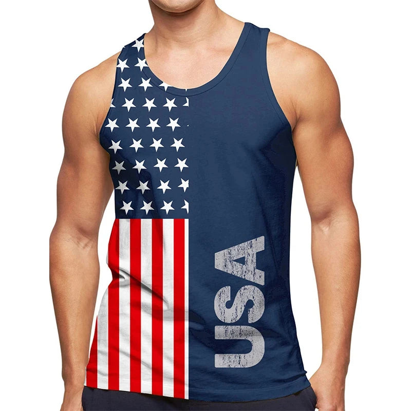 American Eagle USA Flagge Grafik Tank Top Gym Tops Herren 3D-Druck Streetwear Freizeit weste schnell trocknen ärmellose T-Shirt Tops 6xl