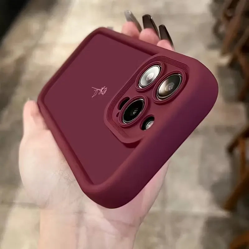 Für iPhone 17 16 Hüllen iPhone 15 Pro Max A Minimalist Rose Weinrot Handyhülle für iPhone Air 14 13 12 11 XS XR X 7 8 Plus Cover