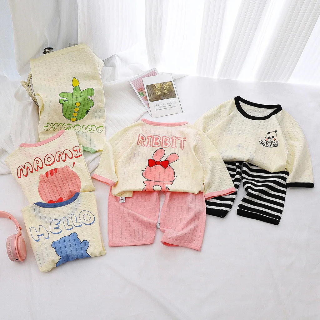 Baby Pyjamas Sets Baumwolle Kind Pyjamas Kleinkind Langarm Baby Nachtwäsche Pyjamas Kinder Cartoon Homewear Kleidung Baby Mädchen