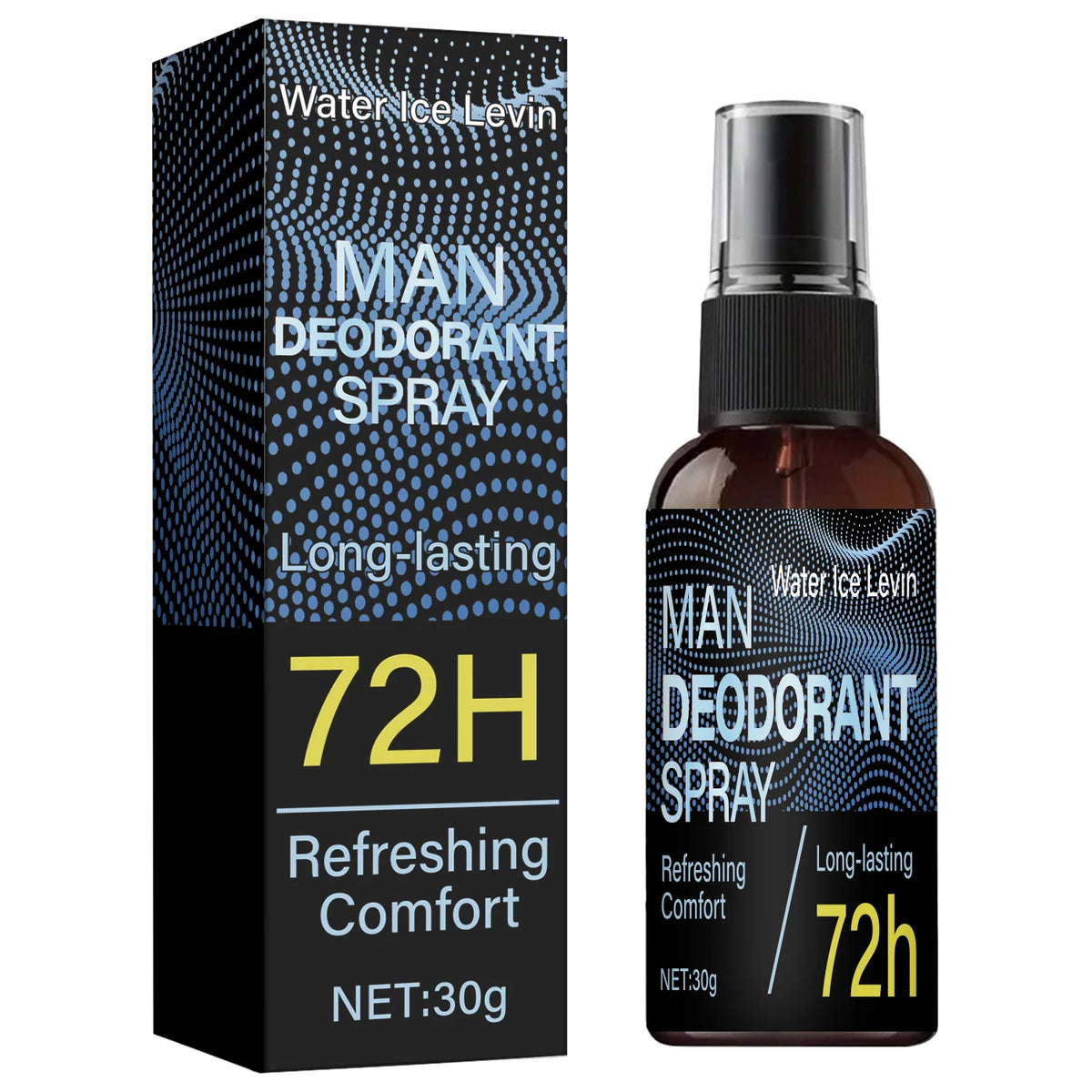 Deodorant-Spray für Männer. 72 Stunden lang anhaltende Geruchskontrolle. Spendet Feuchtigkeit, sorgt für Hautkomfort und Erfrischung. Starke, wirksame Formel. 30g Netto.
