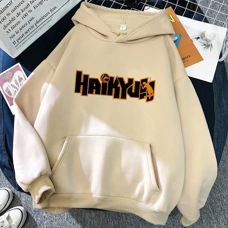 90er Jahre japanische Anime Haikyuu Hoodies Frauen lustige Karasuno Fly High Grafik Streetwear Winter warme Mode männliche Sweatshirts Unisex