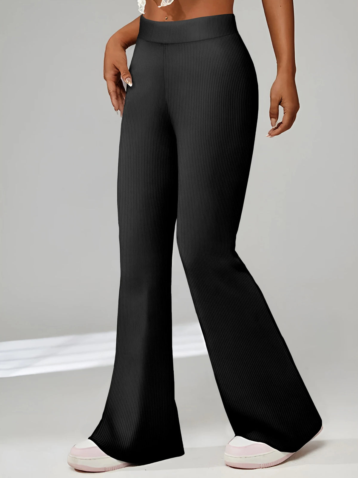 Damen ausgestellte Hosen einfarbig lässig Damen Hosen sexy schlanke Mode Hosen hohe Taille einfache Femle Hosen