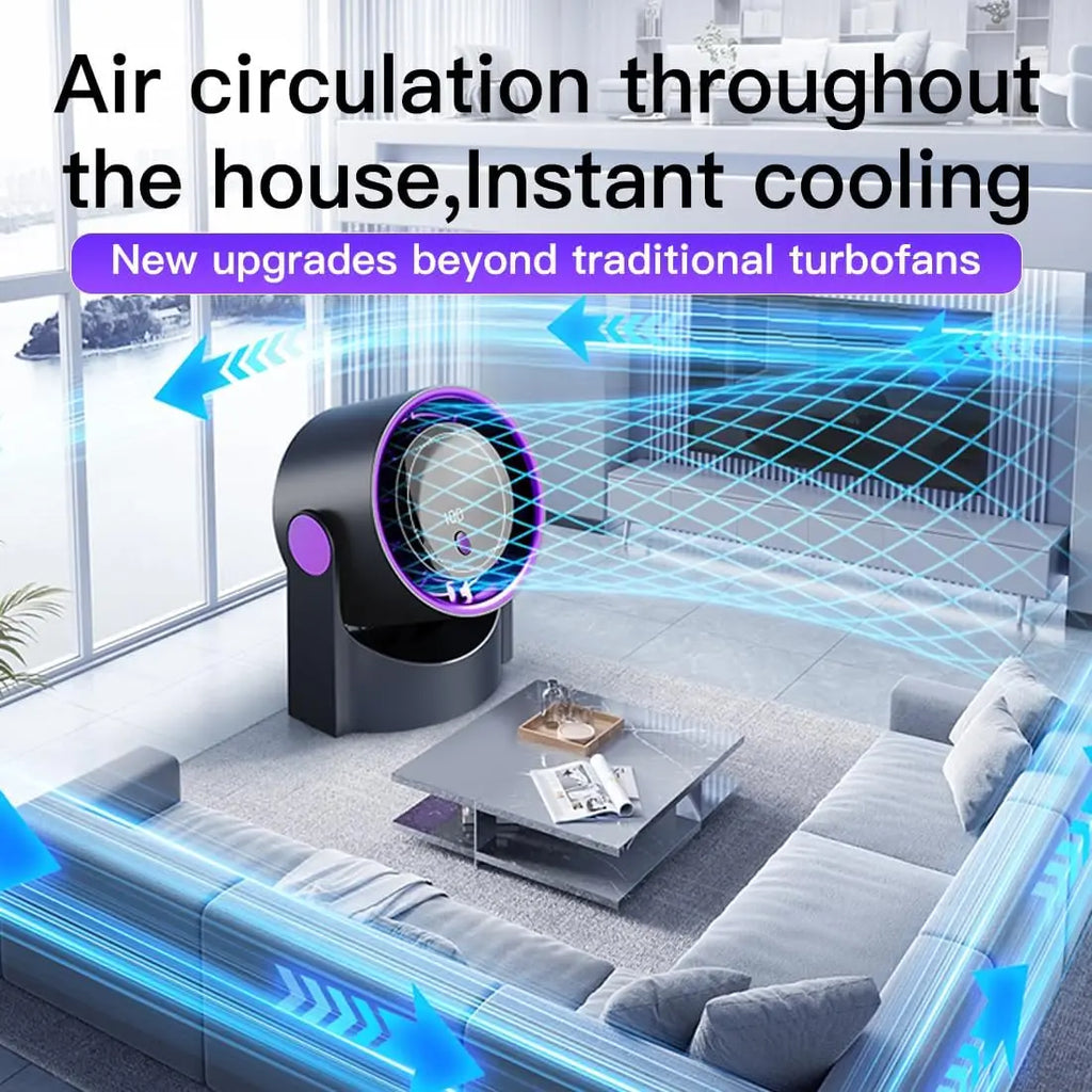 XIAOTREE Intelligenter elektrischer Ventilator, 100-Gang-Ventilator ohne Flügel, USB-Aufladung, Desktop, geräuschlos, Wandklimaanlage, Büro, Innenbereich, Campi