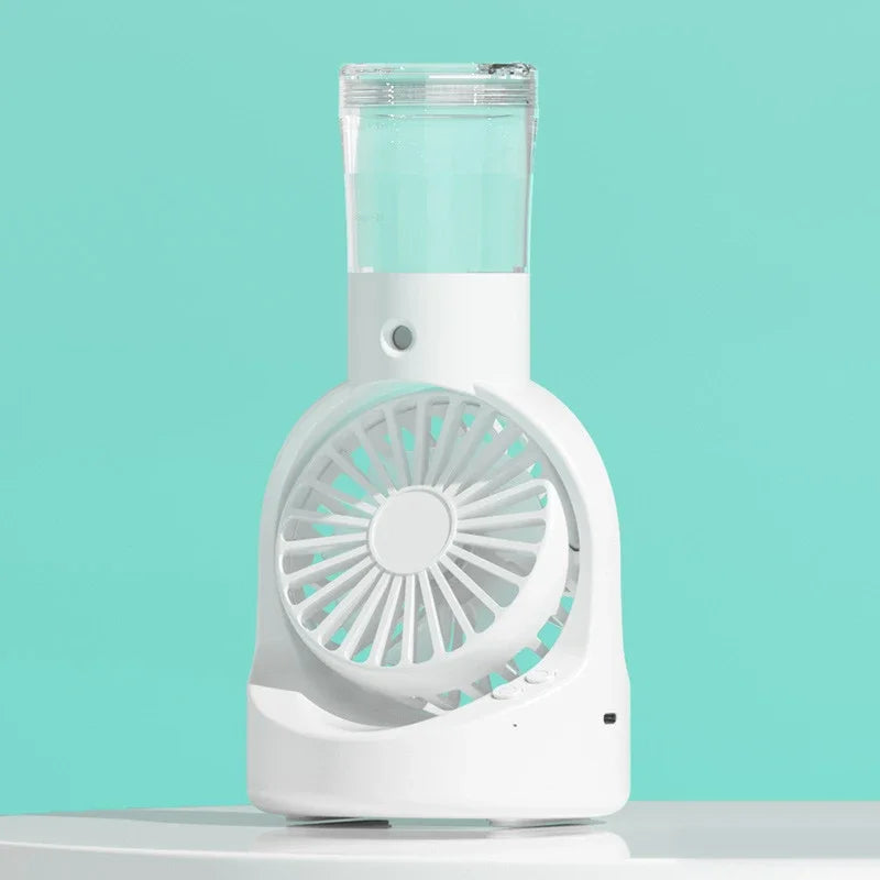 Lenovo Mist Spray Mini-Ventilator, tragbarer Handventilator, extrem lange Akkulaufzeit, feuchtigkeitsspendender, kühlender, temperaturreduzierender Desktop-Ventilator