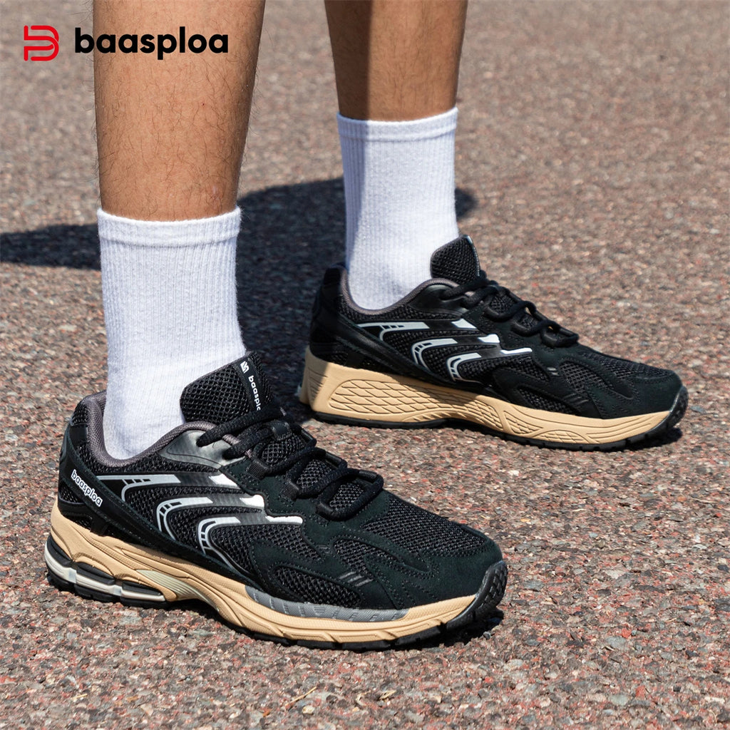 Bassploa Männer Laufschuhe Casual Sneakers Mesh atmungsaktive Sportschuhe für Männer Tenis leichte Walking Sneakers rutsch fest