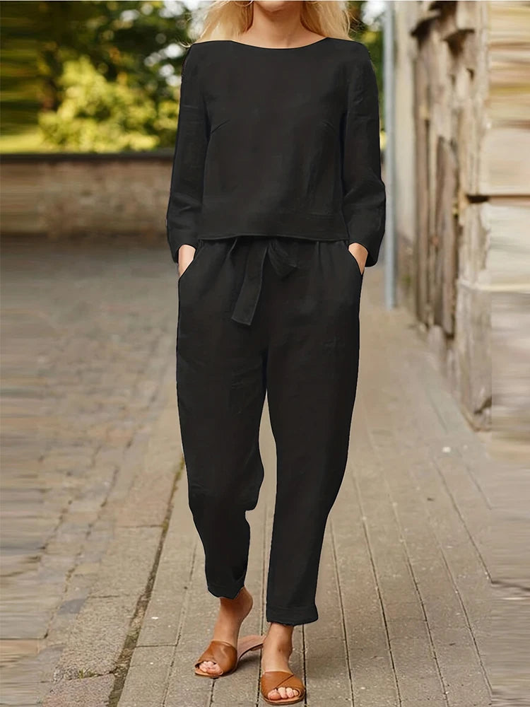 Plus Size 2025 Damen-Kurzarm-Plisseitanzug, unregelmäßig gemustertes Oberteil, weites Bein, Hose, 2-teiliges modisches Sweatshirt-Set