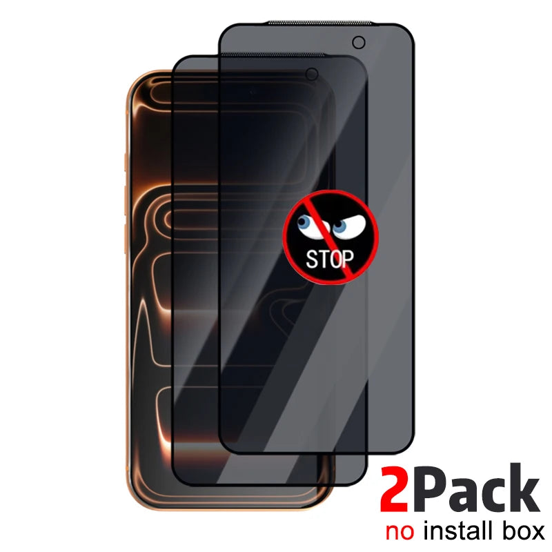 Einfach zu installierende Sichtschutzschutzfolien aus gehärtetem Glas für iPhone 17/17 Air/17 Pro/17 ProMax Anti-Spionage-Folie mit automatischer Ausrichtung