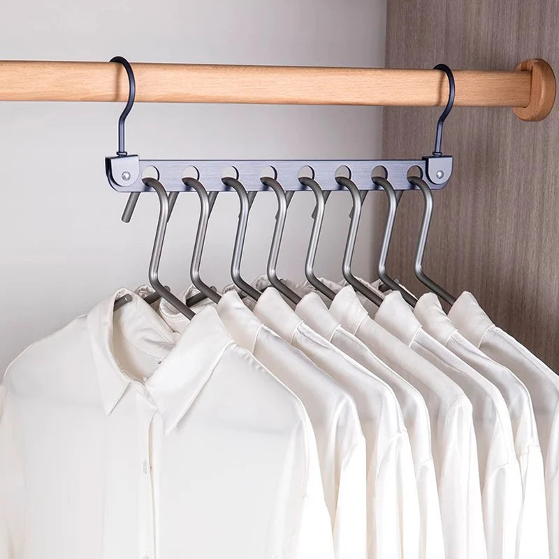 8 Löcher Lager regal für Kleiderbügel Organizer faltbare drehbare magische Metall Kleiderbügel Lager regal Kleider schrank Platz sparer Haken