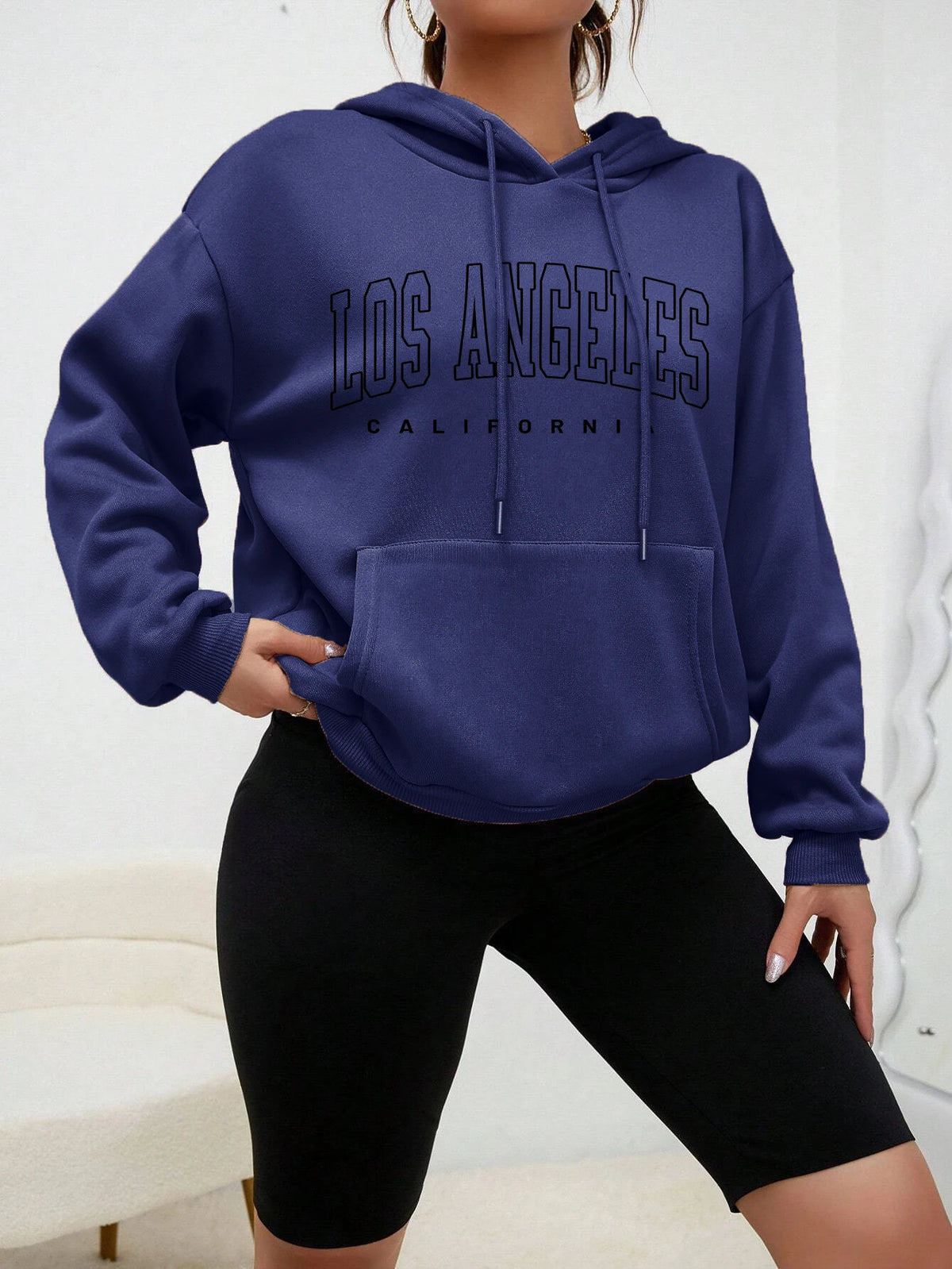 Los Angeles Kunst Brief Design Frauen Plus Größe Hoodies Amerikanischen Stil Casual Hoody Herbst Hip Hop Hoodie Frau Fleece Kleidung