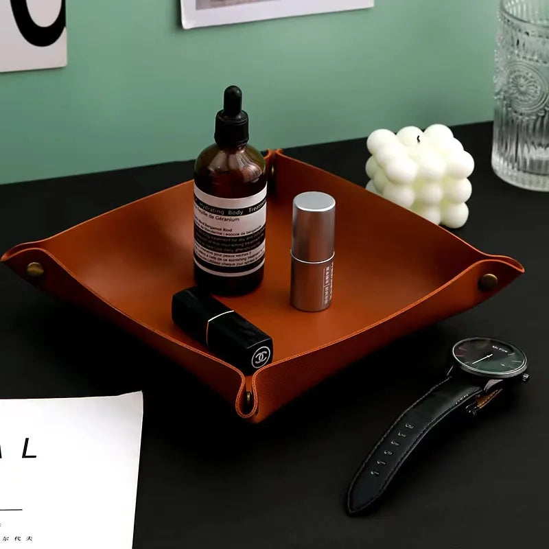 Wohnzimmer Eingang Schlüssel Aufbewahrungsbox Leder Desktop Kosmetik Aufbewahrungsbox Diverse europäische Tablett Aufbewahrungsbox