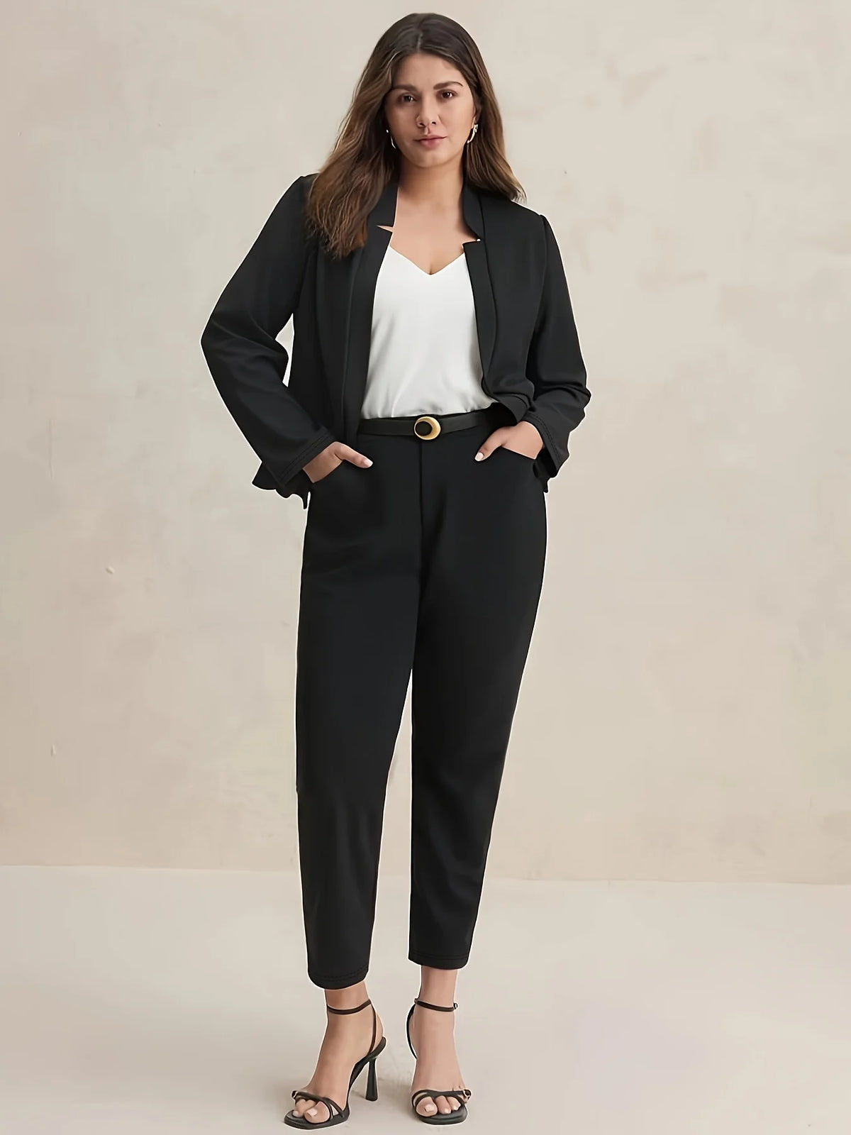 Plus Size Herbst elegante Anzug Jacke Set Büro Dame lässig Frauen Blazer Mantel Hose 2 Stück weiblichen profession ellen Anzug