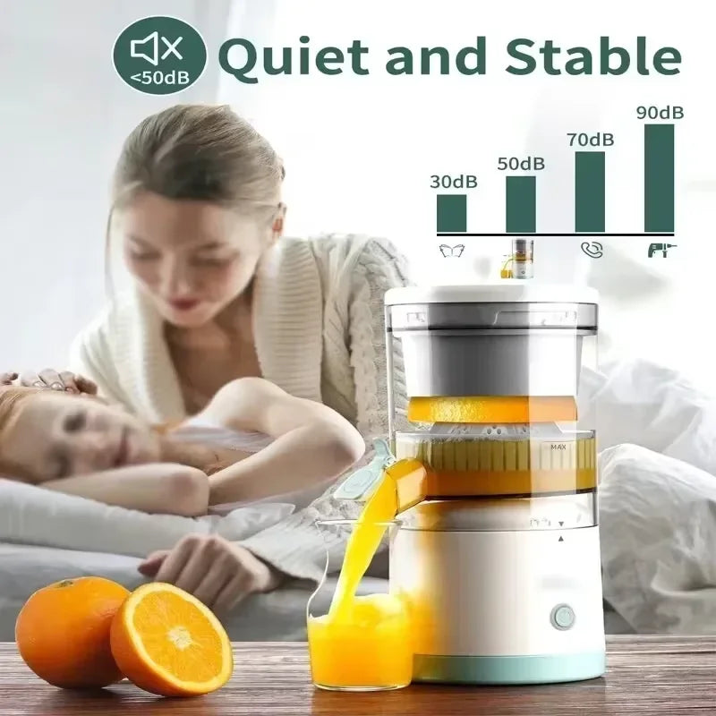 HOMEFISH Elektrischer Entsafter Saftbecher Zitrus-Orangenpresse USB-Aufladung Küchen-Obstentsafter Mixer Separator Pressmaschine