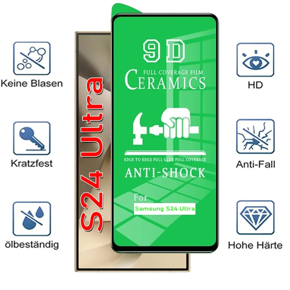 4 Stück Displayschutzfolie für Samsung Galaxy S26 S25 S24 Ultra S23 S22 S21 Plus S20 Nicht Glas Klare Keramikfolie für Galaxy S25 FE