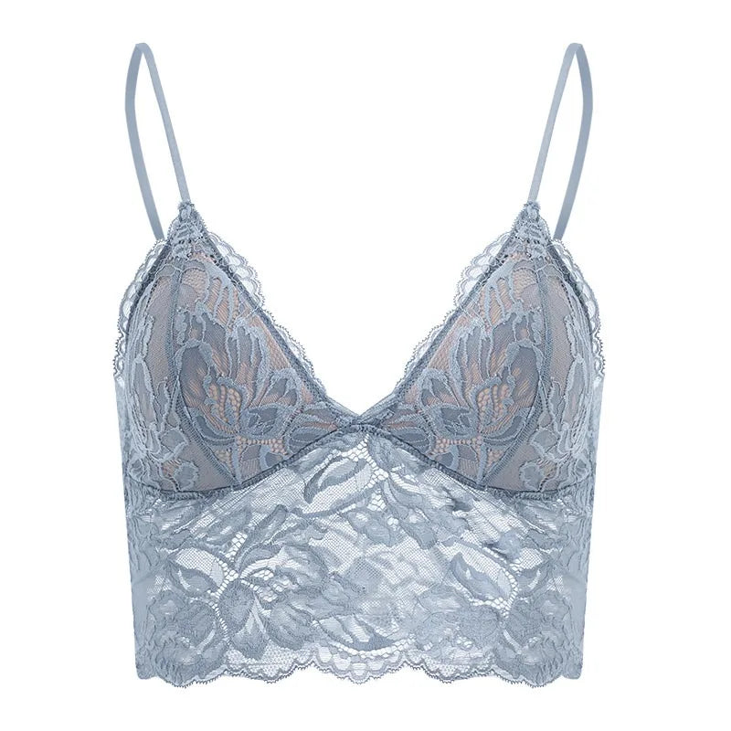Französisches Damen-Dessous-Set aus dünner Spitze, trägerloser Triangel-BH, schlanker, unsichtbarer BH, perfekt für große Brüste, um sie kleiner zu lassen, für den Alltag, S-XL
