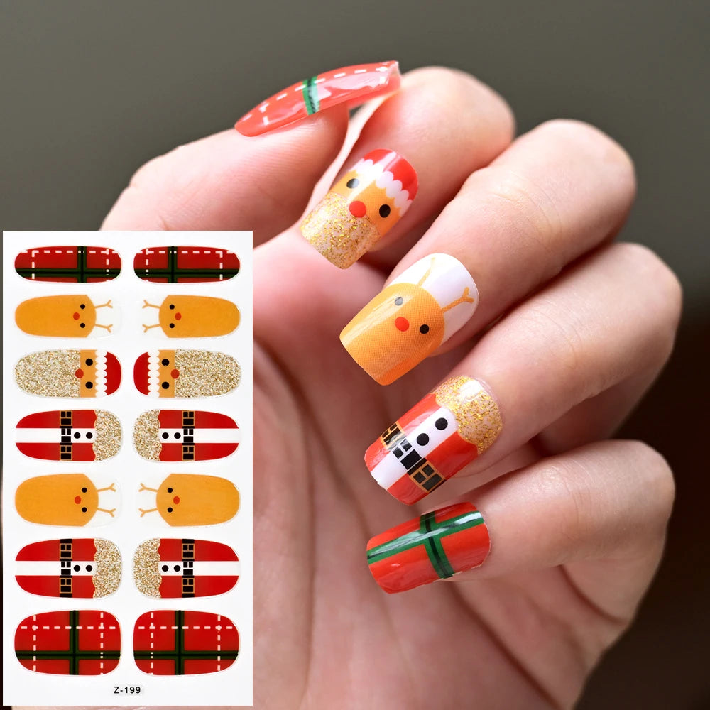 14 Tipps Full Wrap Nagellack Aufkleber Selbstklebende einfarbige Gel-Nagelstreifen Kunst Aufkleber Nicht halbgehärtete DIY Nageldekorationen