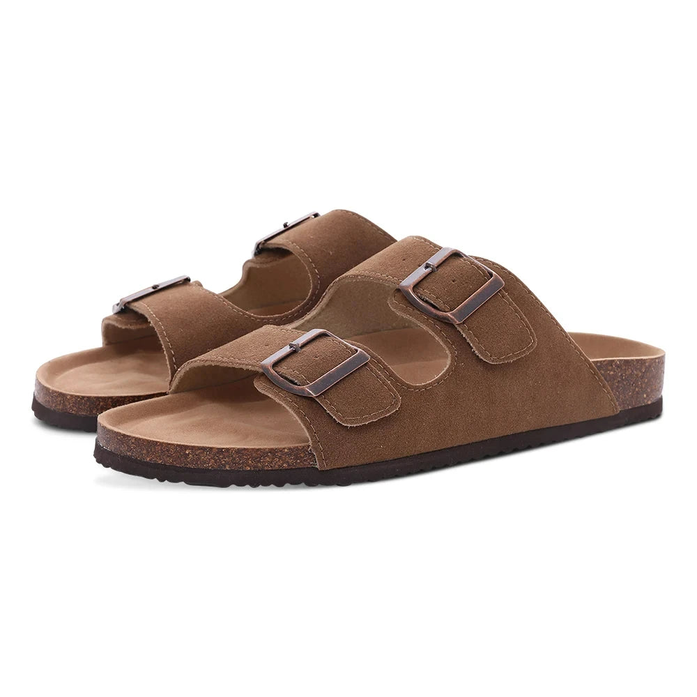 Crestar Damen-Clogs, Pantoletten, Kork-Clogs, Hausschuhe, Herren, Outdoor-Pantoletten, Wildleder-Clogs, Schuhe mit Fußgewölbeunterstützung, Mule-Leder-Clogs, Sandale