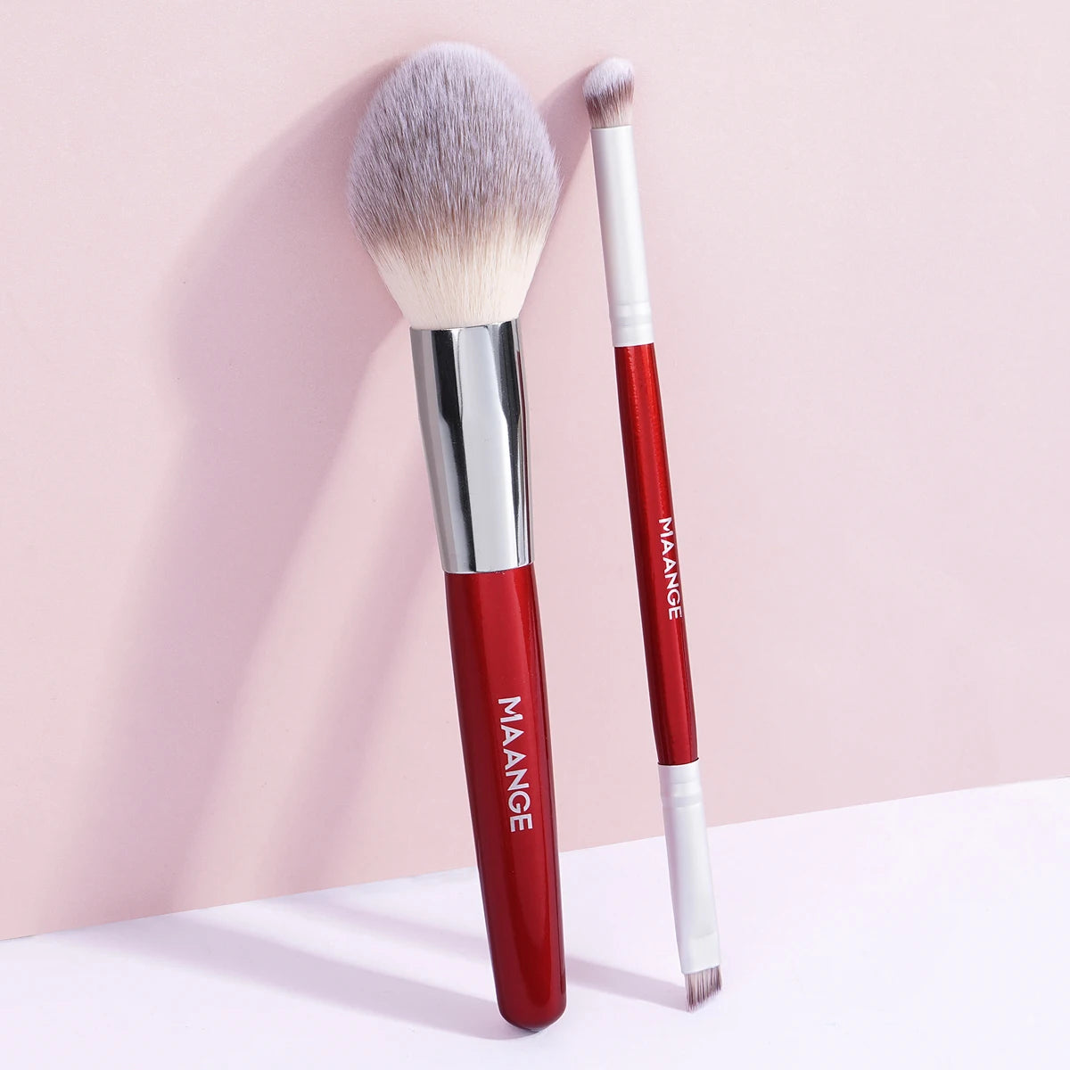 MAANGE Professionelles 2-teiliges Make-up-Pinsel-Set, weiches Haar, Detailpinsel für Puder, Rouge, Wimpern, Textmarker, Make-up-Pinsel, Schönheit