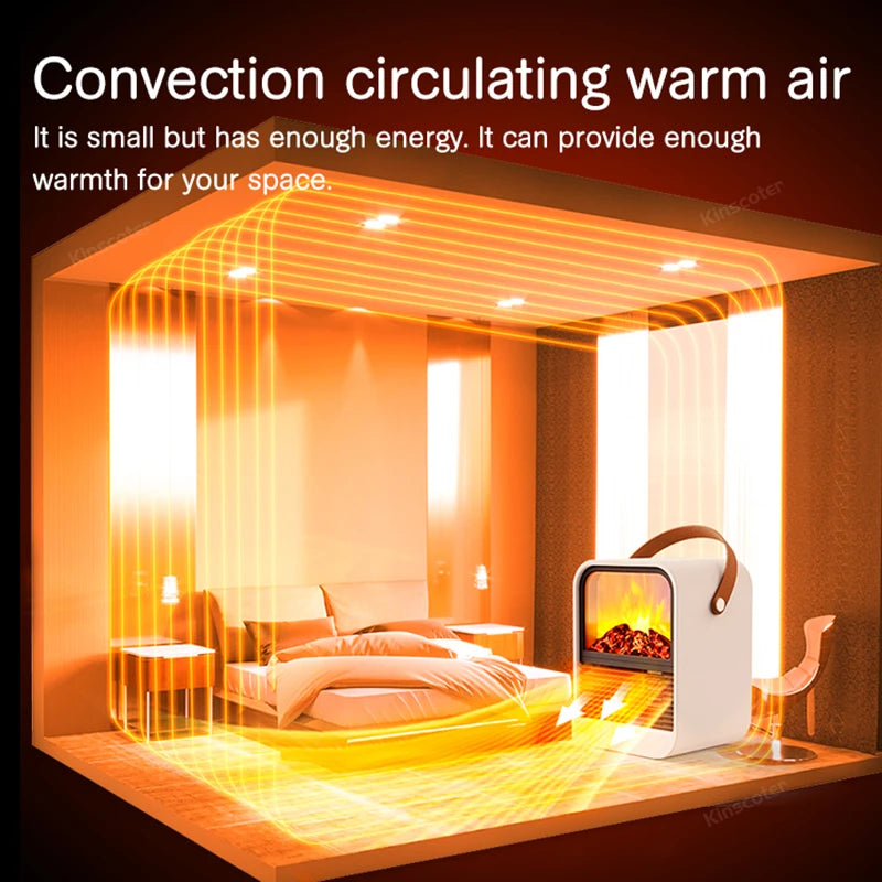 Kamin Elektrische Heizung Warmes Gebläse Ventilator Tragbare Desktop Haushalt Haushalt Heizung Ofen Heizkörper Flammenwärmer Maschine