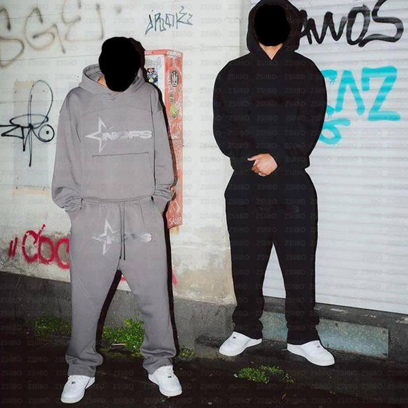 NOFS Brief Stickerei Mode Marke Lose Übergroßen Hoodie Y2K Hip-Hop Streetwear frauen Pullover Casual Top Hosen Sportswear