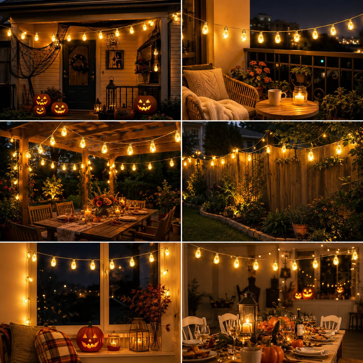 Solar-Lichterkette mit Hanfseil und Edison-Glühbirnen, Solarbetrieben, 8/16/24 Glühbirnen, Warmweiß für Garten, Terrasse, Hochzeit, Weihnachtsdekoration