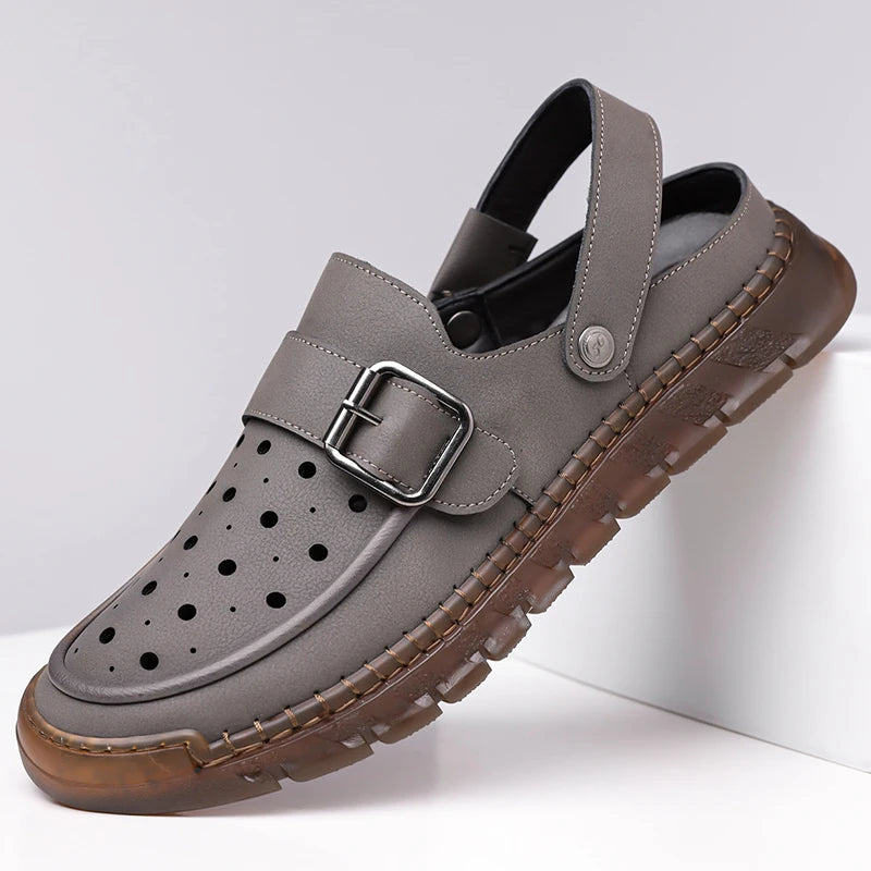 Modische Herren-Hohlschuhe, atmungsaktive Cut-Out-Schuhe für den Sommer, rutschfeste Fahrerschuhe für den Außenbereich-XH608