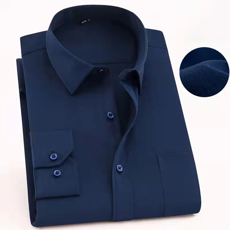 Top-Qualität Herren Business lässig Langarmhemd klassische gestreifte karierte männliche soziale Hemden für Mann lila blau