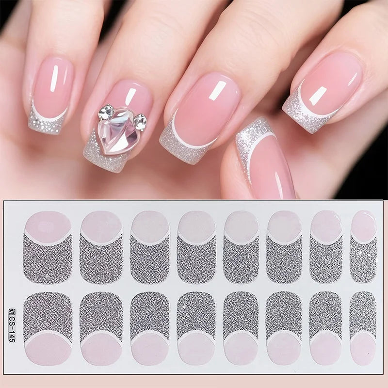 16 Tipps weinrote Nagelaufkleber, langlebig, einfarbig, volle Nagelfolien, selbstklebender Slider, Nagelkunst, DIY-Aufkleber, Maniküre-Dekor