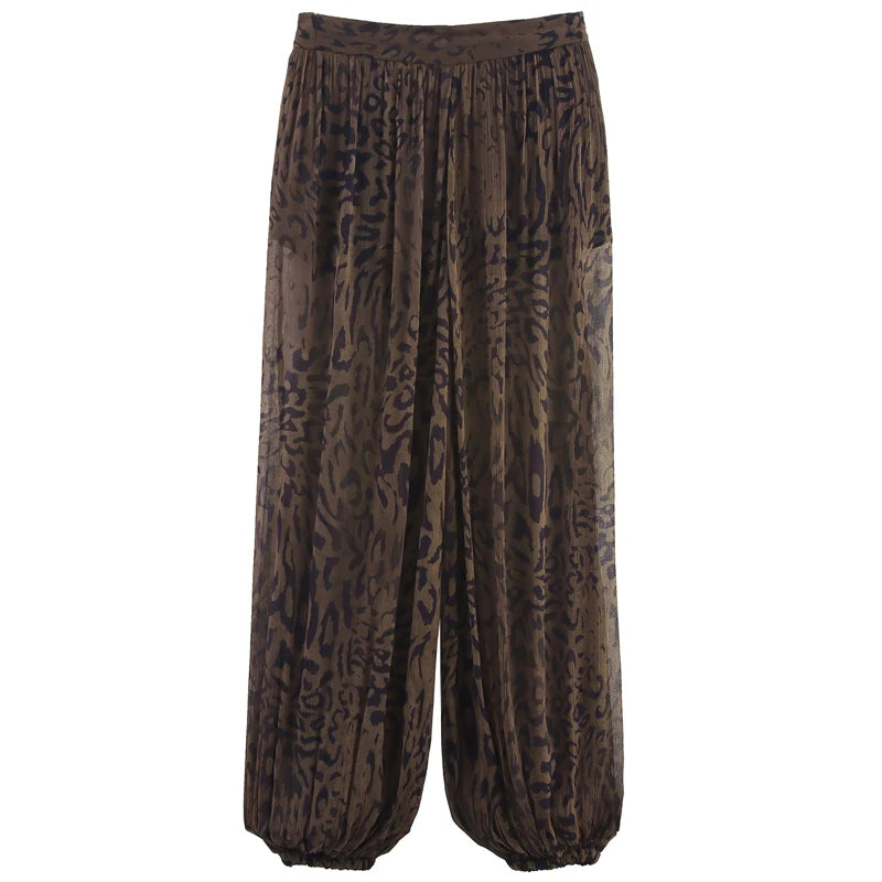 HXAO Laternenhose mit Tiermotiv, Damenhose, Herbst 2022, elegante, plissierte, übergroße Baggy-Hose, Damenmode, weites Bein
