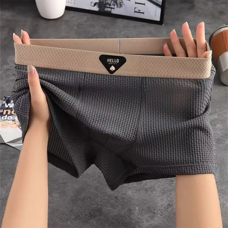 1 stücke männer Boxer Shorts Eis Seide Unterwäsche Plus Größe Unterhose Atmungs Sexy Dünne Höschen klimatisierten Dessous Großhandel