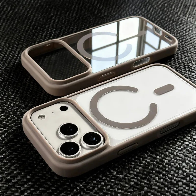 Anti-Vergilbungs-Matte Transparente Handyhülle für iPhone 17 16 15 14 13 Pro Max Plus für MagSafe Magnetische Klare Schutzhülle